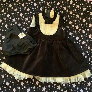 Harajuku mini 6 mo black velvet dress diapercover